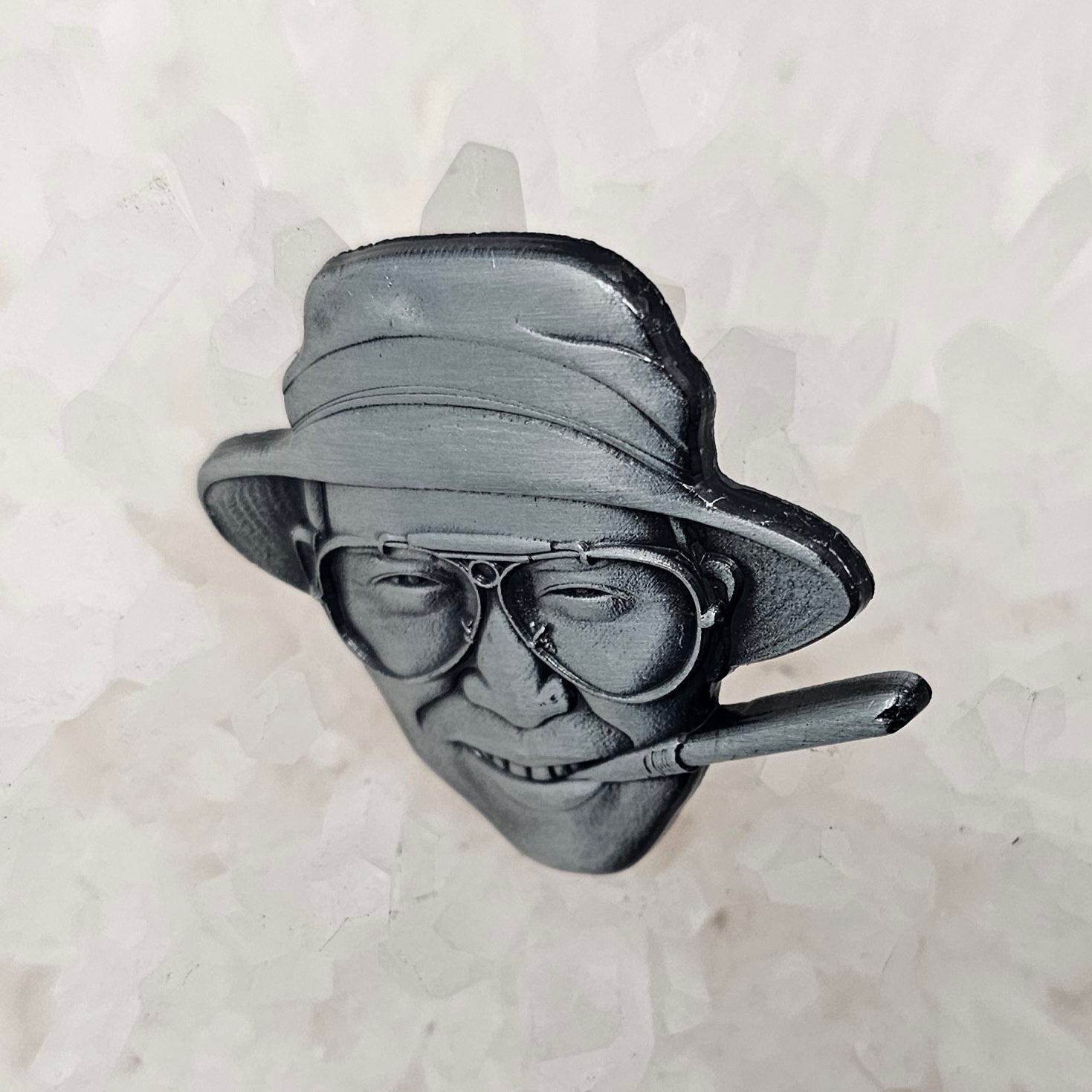 Hunter S Thompson Gonzo Fear N Loathing Bust 3D Metal Enamel Pins Hat Pins Lapel Pin Brooch Badge Festival Pin