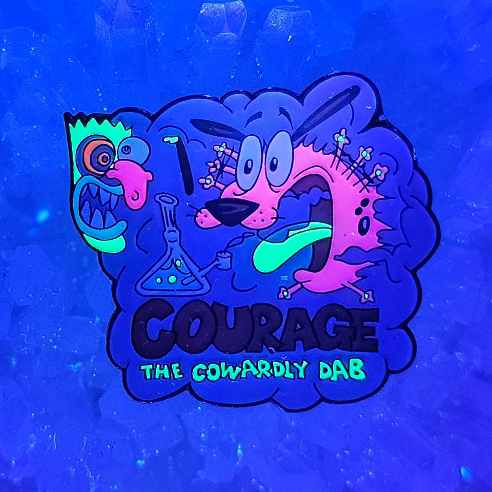 Courage The Cowardly Dab Dog Weed 90s Cartoon Enamel Pins Hat Pins Lapel Pin Brooch Badge Festival Pin