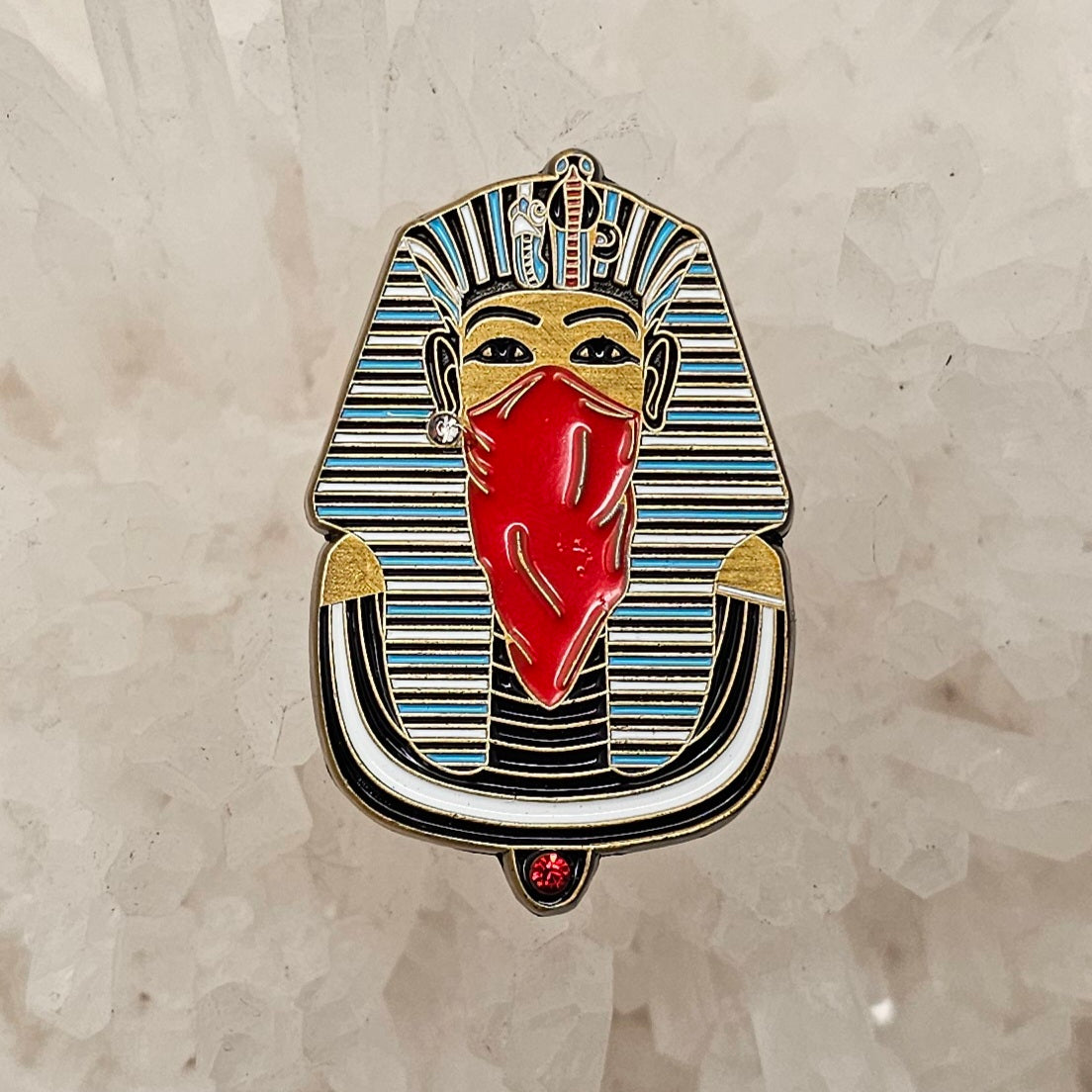 Egyptian Pharoah Mask King Tut Mummy Gemmed Enamel Pins Hat Pins Lapel Pin Brooch Badge Festival Pin