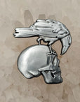 3D Metal Raven Skull Evil Crow Creepy Horror Enamel Pins Hat Pins Lapel Pin Brooch Badge Festival Pin