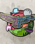Sunset Sky Hawk Bird Of Prey Moon Hunt Forest Dual Layer 3D Enamel Pins Hat Pins Lapel Pin Brooch Badge Festival Pin