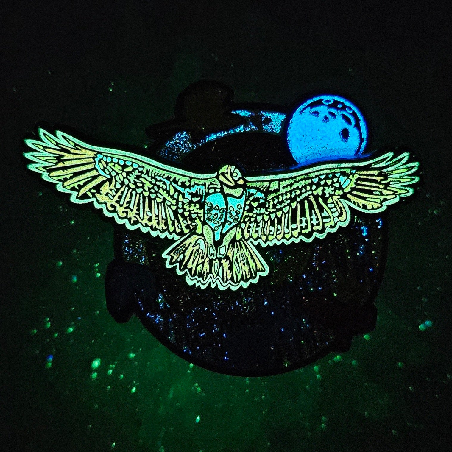 African Sky Hawk Bird Of Prey Moon Hunt Forest Dual Layer 3D Enamel Pins Hat Pins Lapel Pin Brooch Badge Festival Pin