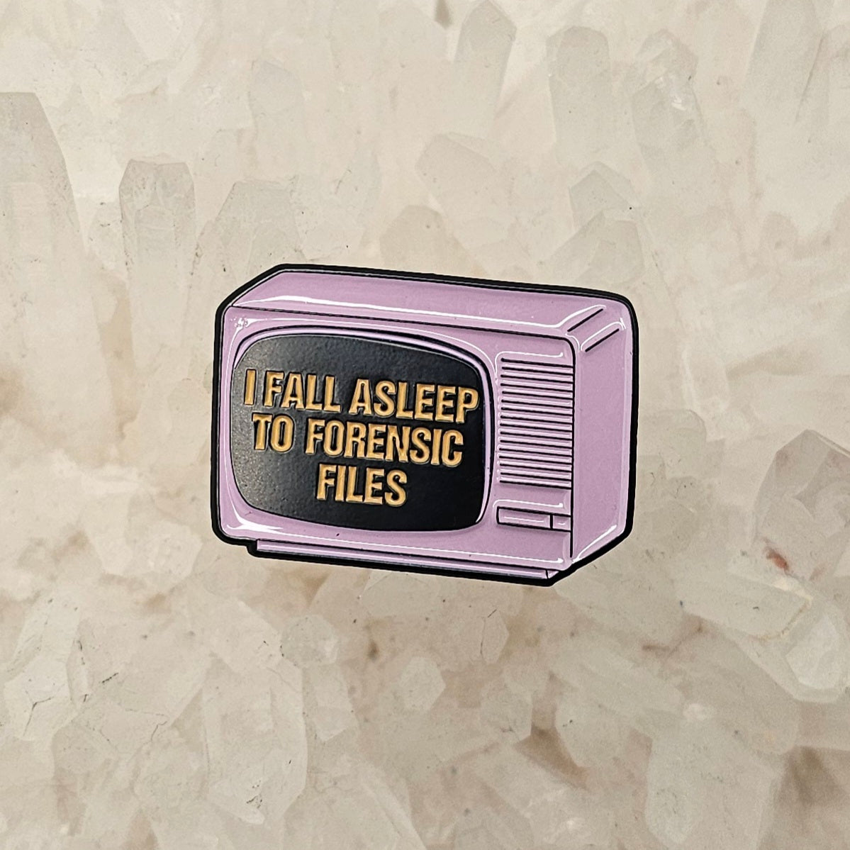 I Fall Asleep To Forensic Files Tv True Crime Murder Mystery Horror Scary Enamel Pins Hat Pins Lapel Pin Brooch Badge Festival Pin