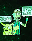 Poke-Dimension Ash Rick Pikachu Morty Mashup Glow Enamel Pin Hat Pin Lapel Pin Brooch Badge Festival Pin