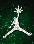 Jump Weed Man Jordan 420 Basketball V1 Glow Enamel Pins Hat Pins Lapel Pin Brooch Badge Festival Pin