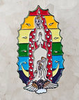 Mary Mother Of Mushrooms Hippie Psychedelic Art Rainbow Metal Enamel Pins Hat Pins Lapel Pin Brooch Badge Festival Pin