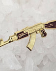 Golden AK 47 Assault Rifle AK47 Gold Gun Enamel Pins Hat Pins Lapel Pin Brooch Badge Festival Pin