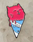 Chill Ice Cream Cat Enamel Pins Hat Pins Lapel Pin Brooch Badge Festival Pin