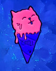 Chill Ice Cream Cat Enamel Pins Hat Pins Lapel Pin Brooch Badge Festival Pin