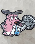 Courage The Stoner Dog 90s Cartoon Weed Parody Enamel Pins Hat Pins Lapel Pin Brooch Badge Festival Pin