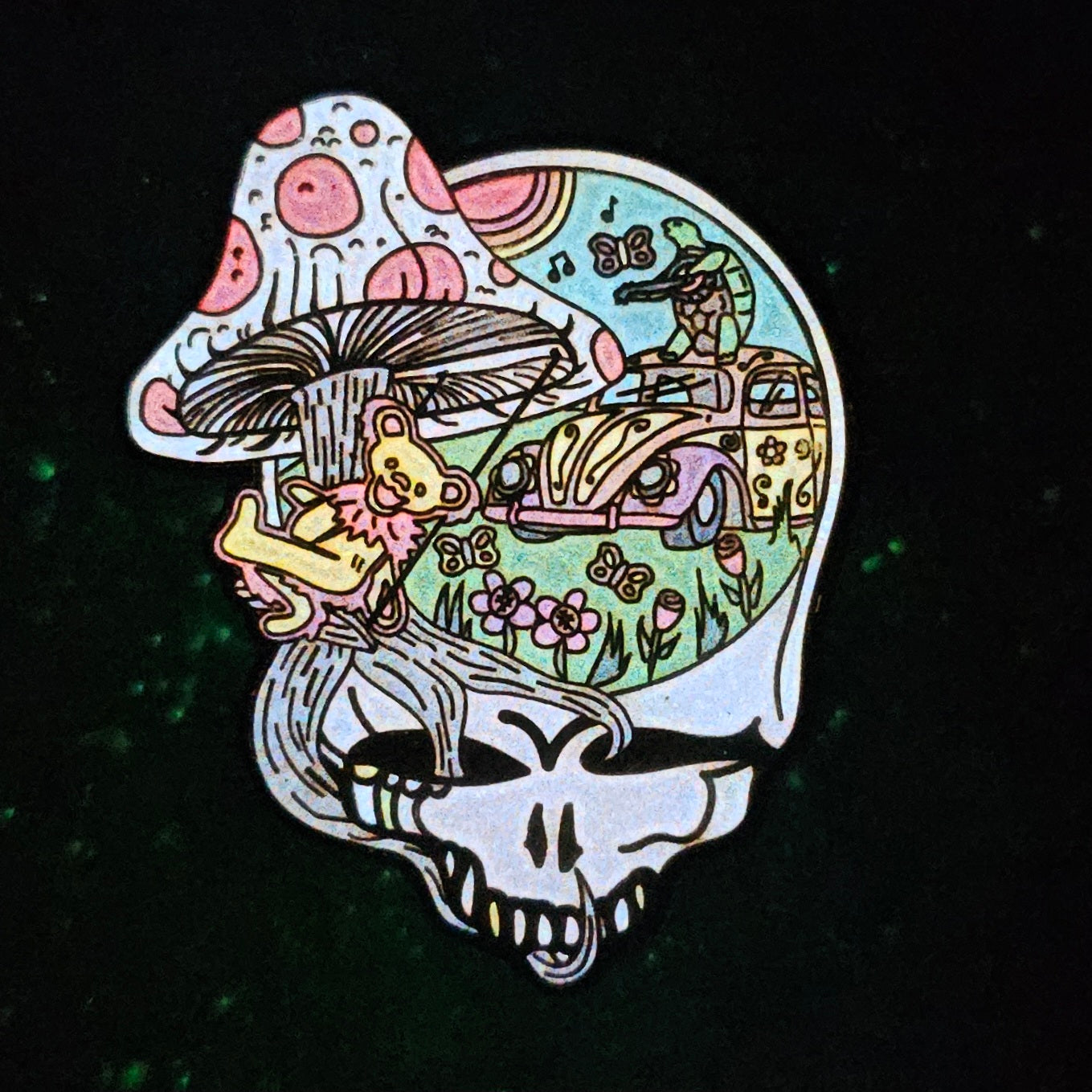 Set Of 2 - Swing To Another Universe Stealie Day &amp; Night Editions Grateful Shakedown Street Dead Lot Enamel Pins Limited Edition Hat Pins Lapel Pin Brooch Badge Festival Pin