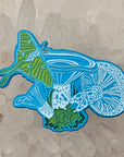 Mythical Mushroom Moth Blue Dyed Metal Psychedelic Shroom Nature Art Insect Limited Edition Glow Enamel Pins Hat Pins Lapel Pin Brooch Badge Festival Pin