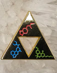 The Legend of MDMA THC LSD Molecules Zelda Trippy Triforce Video Game Enamel Pin Hat Pin Lapel Pin Brooch Badge Festival Pin
