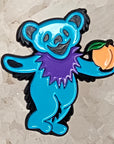 Peach Dancing Bear Festival Blue Grateful Shakedown Street Dead Jam Band Enamel Pins Hat Pins Lapel Pin Brooch Badge Festival Pin