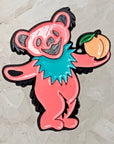 Peach Dancing Bear Festival Red Grateful Shakedown Street Dead Jam Band Enamel Pins Hat Pins Lapel Pin Brooch Badge Festival Pin