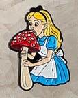 Alice Erotic Mushroom Hunter In Wonderland Enamel Pins Hat Pins Lapel Pin Brooch Badge Festival Pin