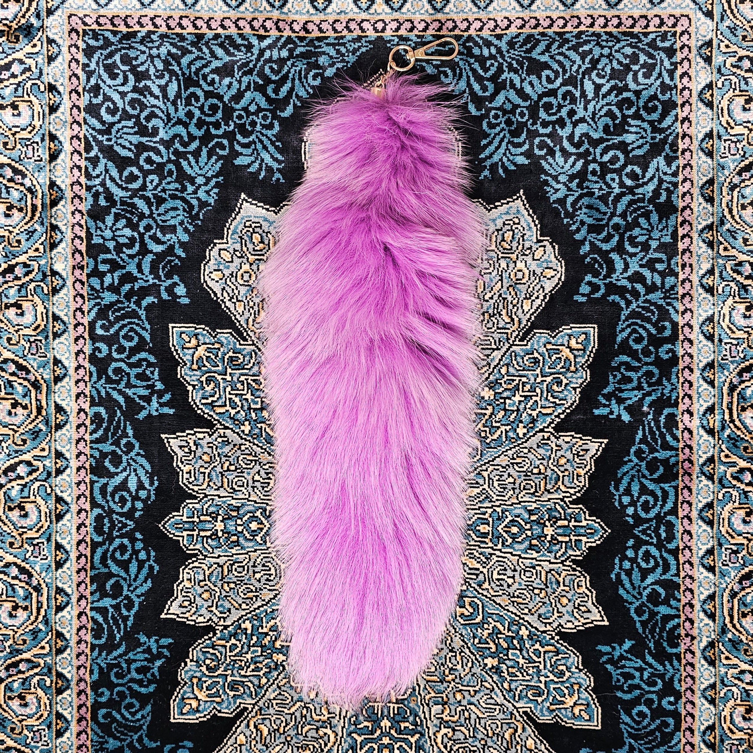 Pink Real Fox Fur Tail Clip-On Keychain | Festival, Cosplay & Bag