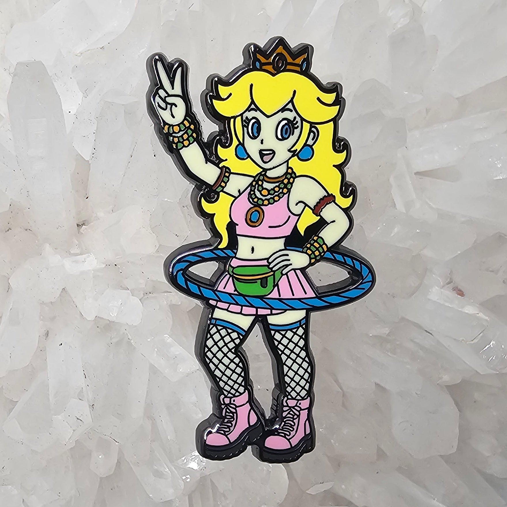 Rave Bae Princess Peach Hula Hoop Flow Edm Dubstep Enamel Pins Hat Pins Lapel Pin Brooch Badge Festival Pin