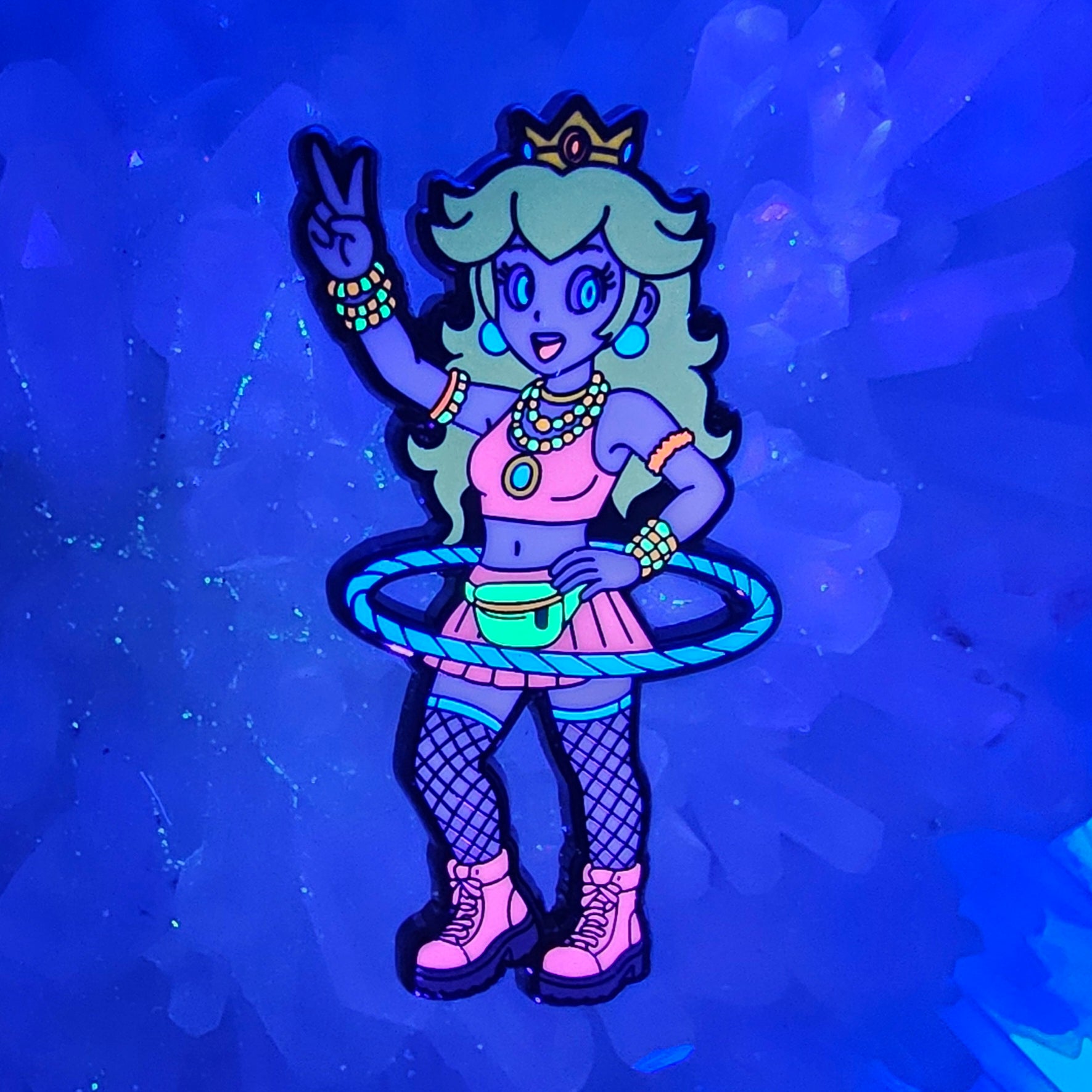 Rave Bae Princess Peach Hula Hoop Flow Edm Dubstep Enamel Pins Hat Pins Lapel Pin Brooch Badge Festival Pin