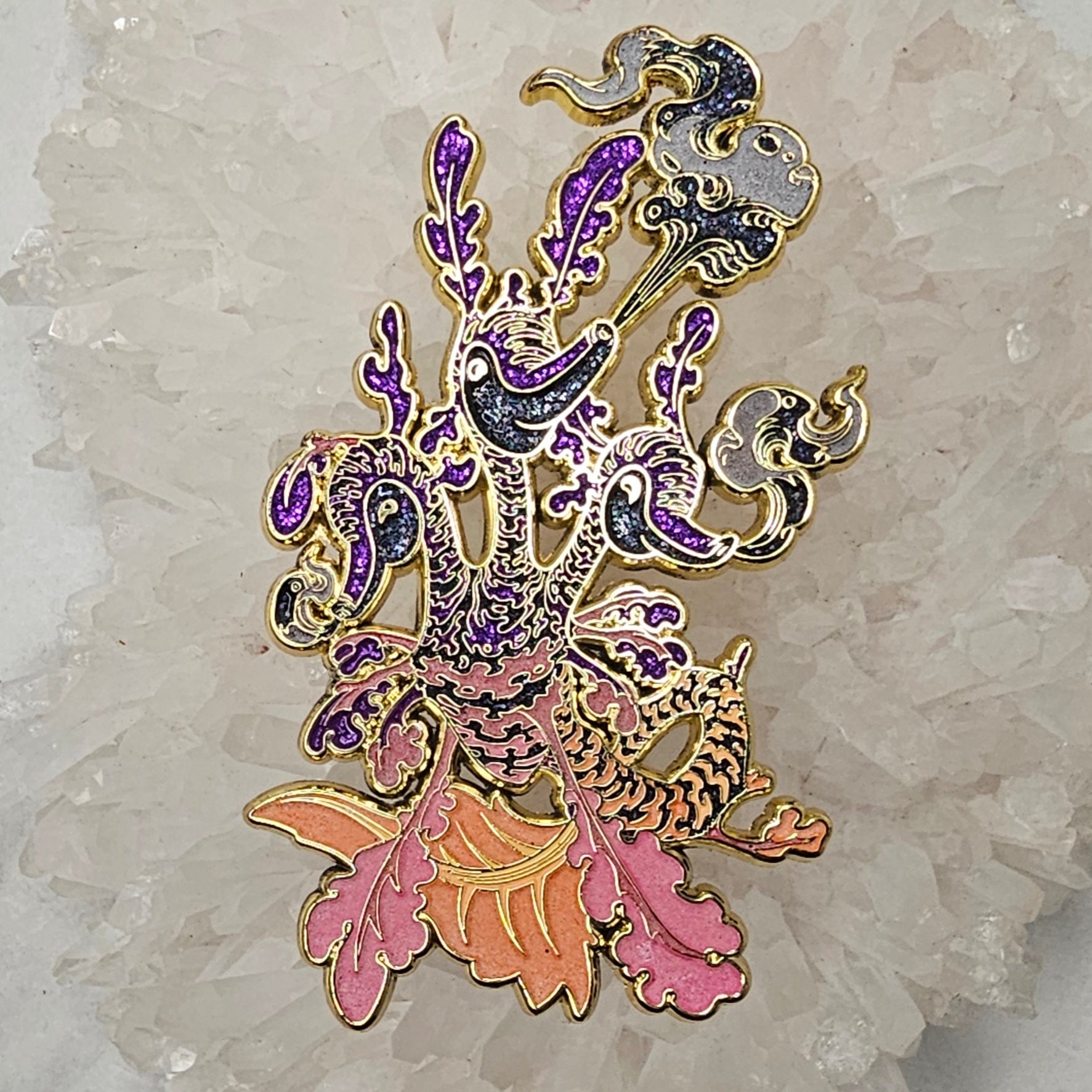 Ethereal Seahorse V1 Sea Creature Psychedelic Art Enamel Pins Hat Pins Lapel Pin Brooch Badge Festival Pin