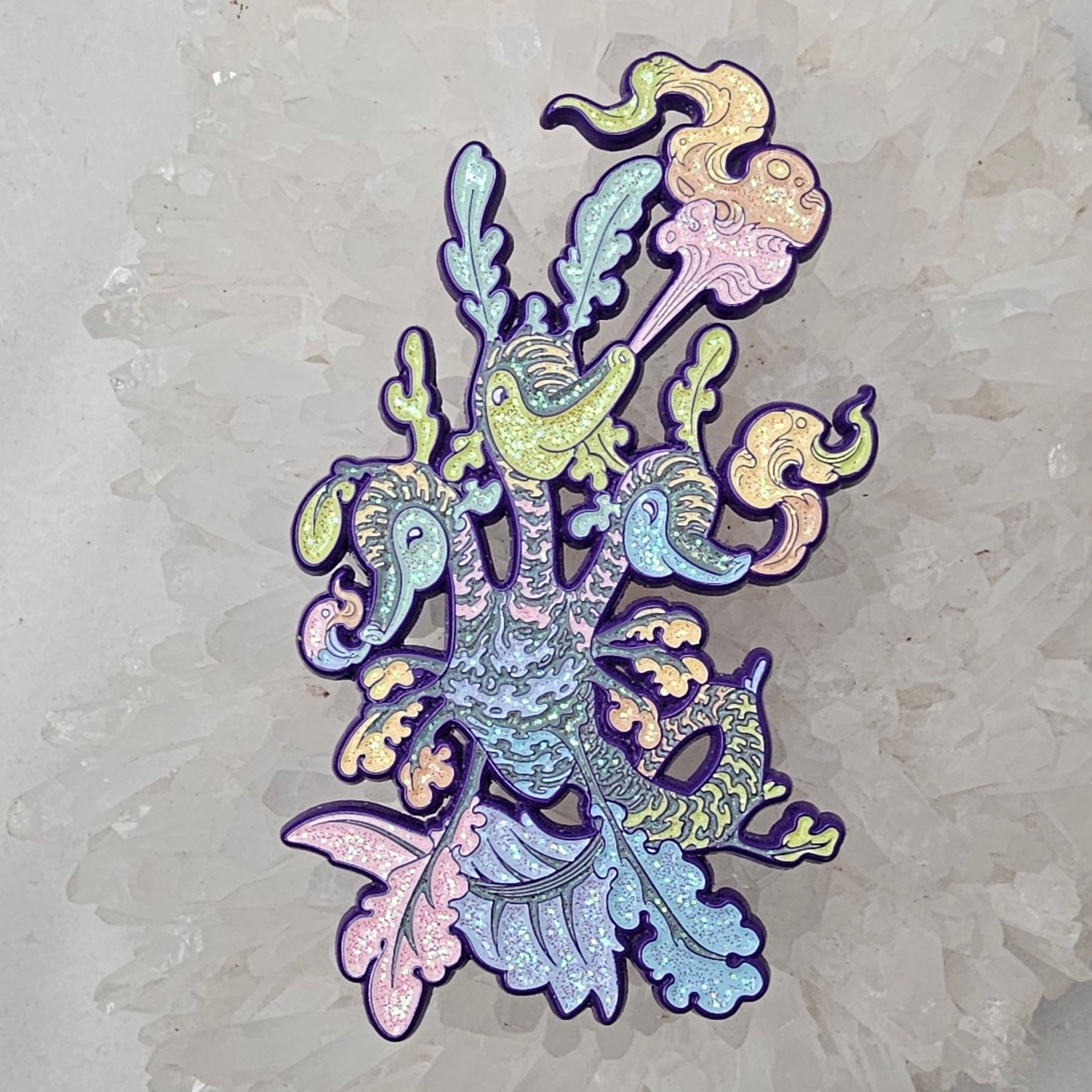 Ethereal Seahorse V2 Sea Creature Psychedelic Art Enamel Pins Hat Pins Lapel Pin Brooch Badge Festival Pin