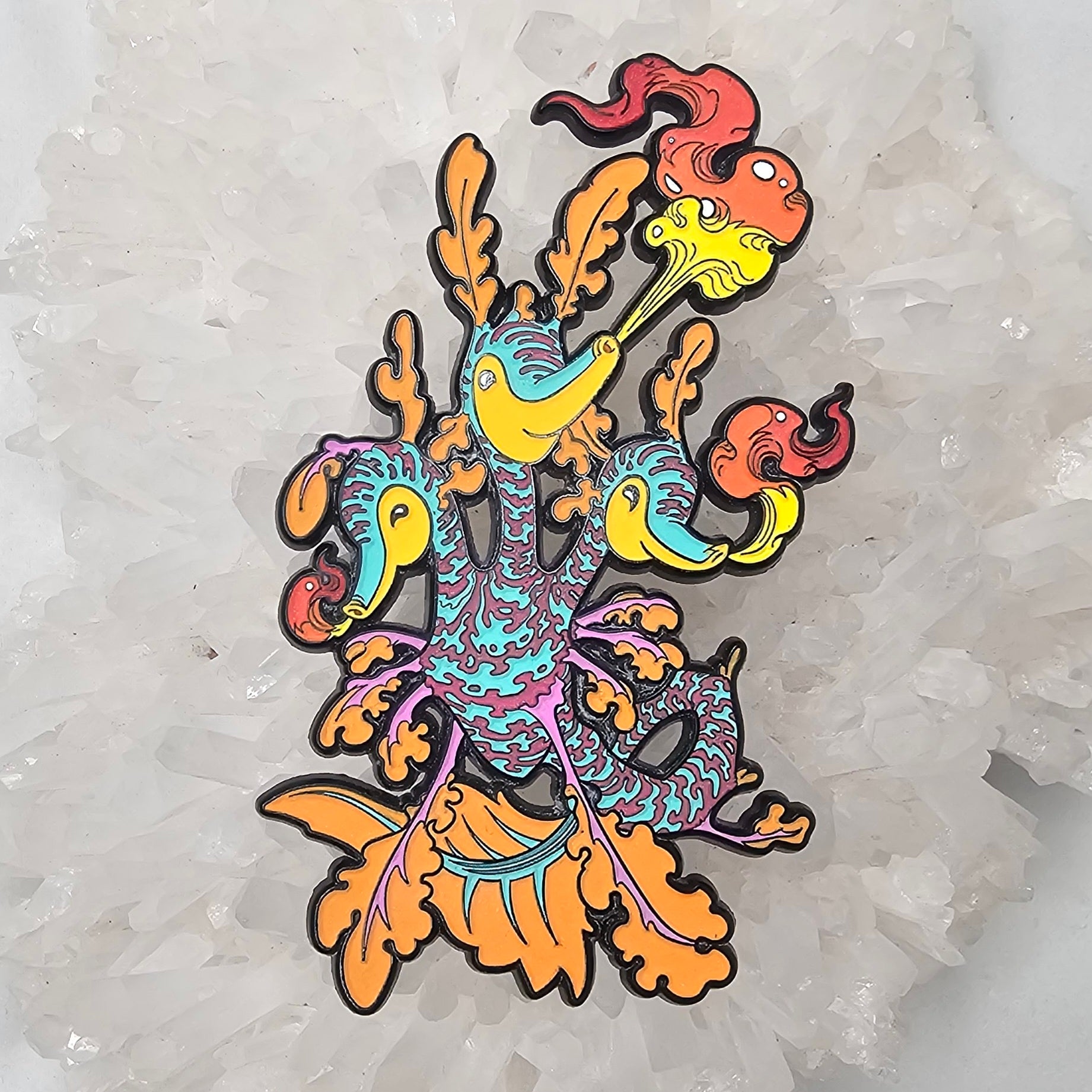 Ethereal Seahorse V5 Sea Creature Psychedelic Art Enamel Pins Hat Pins Lapel Pin Brooch Badge Festival Pin