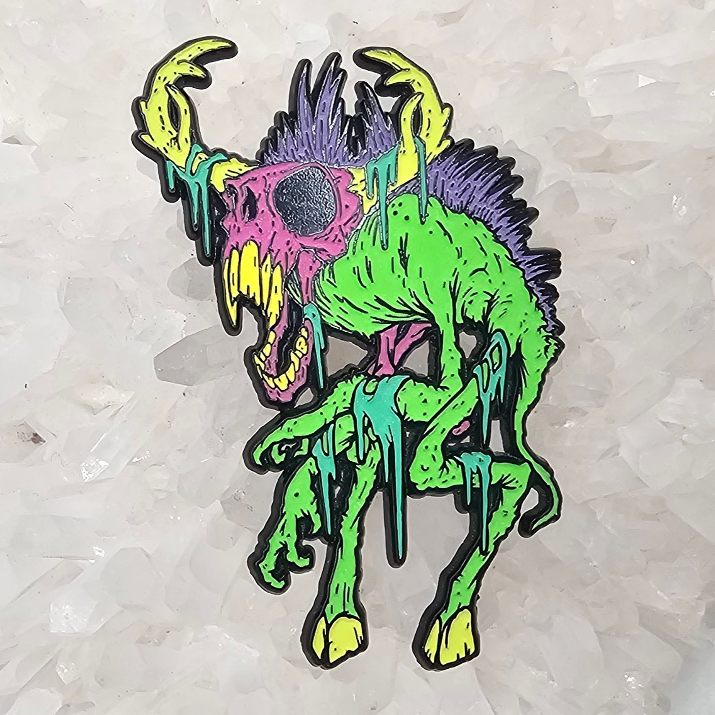 Demonic Wendigo V2 Slime Edition Psychedelic Monster Art Mythical Creature Enamel Pins Hat Pins Lapel Pin Brooch Badge Festival Pin