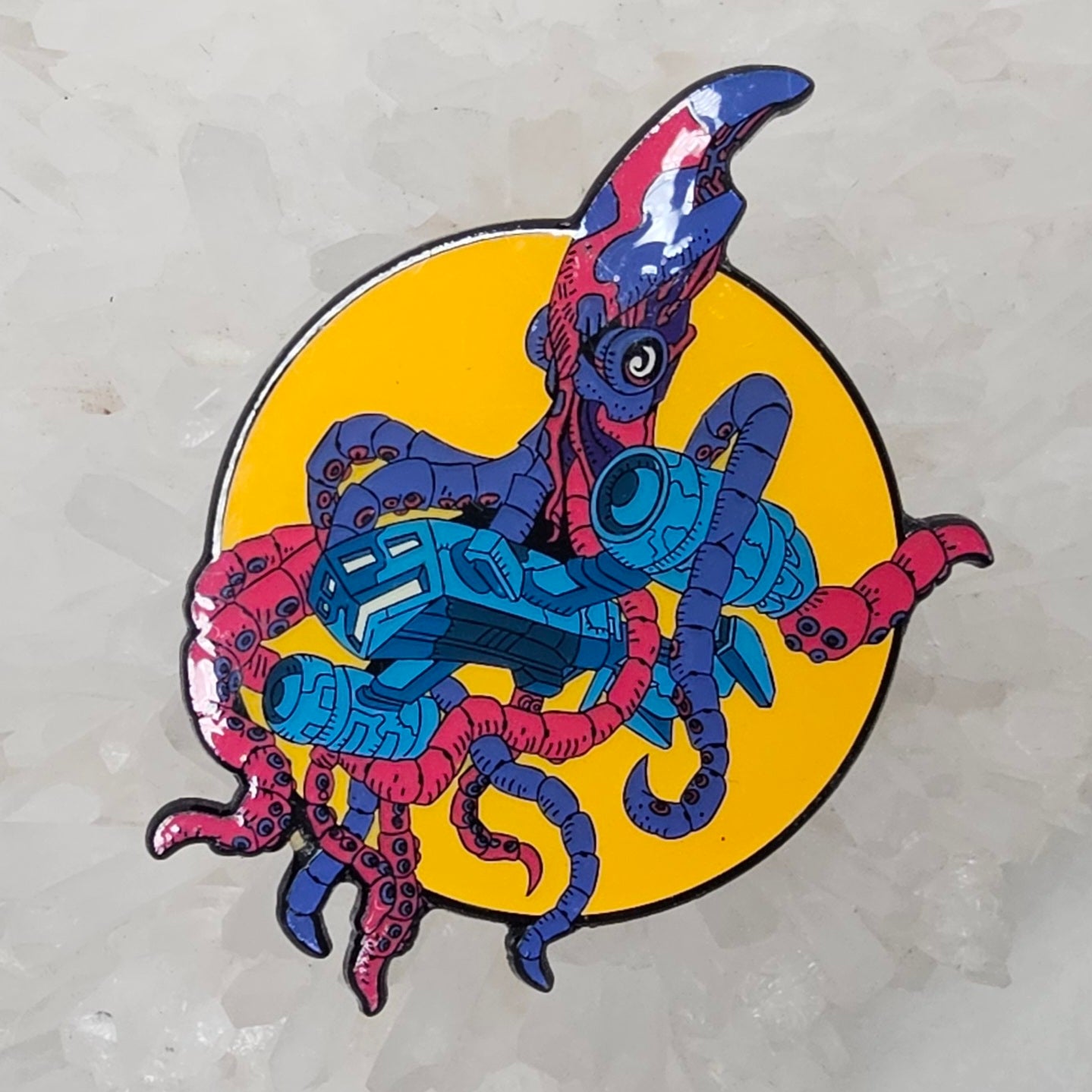 Spectral Space Squid Attack V4 Space Ship Psychedelic Art Enamel Pins Hat Pins Lapel Pin Brooch Badge Festival Pin
