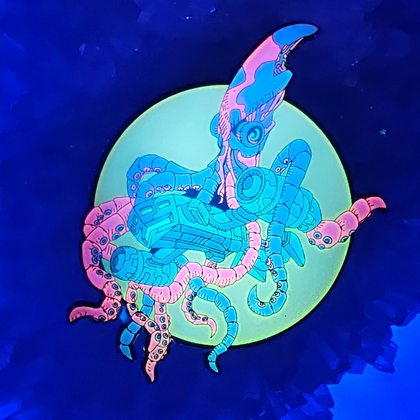 Spectral Space Squid Attack V4 Space Ship Psychedelic Art Enamel Pins Hat Pins Lapel Pin Brooch Badge Festival Pin