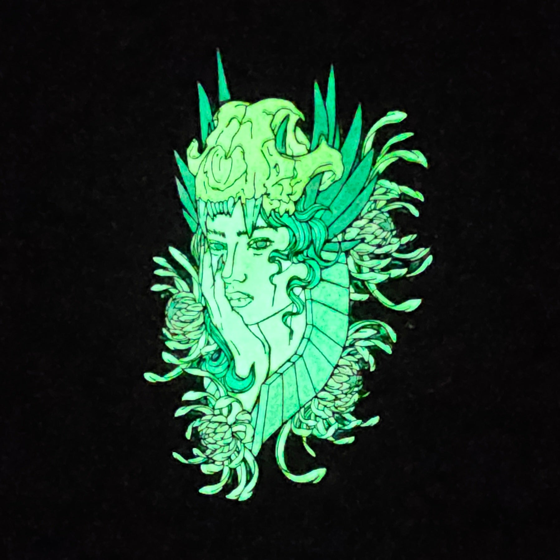 Druid Goddess Bloom V2 Flower Skull Psychedelic Art Enamel Pins Hat Pins Lapel Pin Brooch Badge Festival Pin