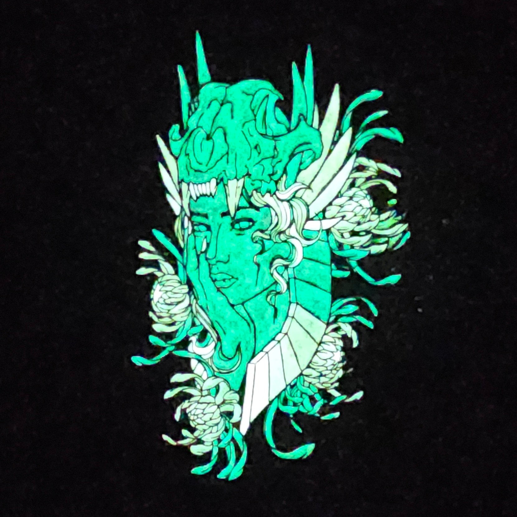 Druid Goddess Bloom V5 Flower Skull Psychedelic Art Enamel Pins Hat Pins Lapel Pin Brooch Badge Festival Pin