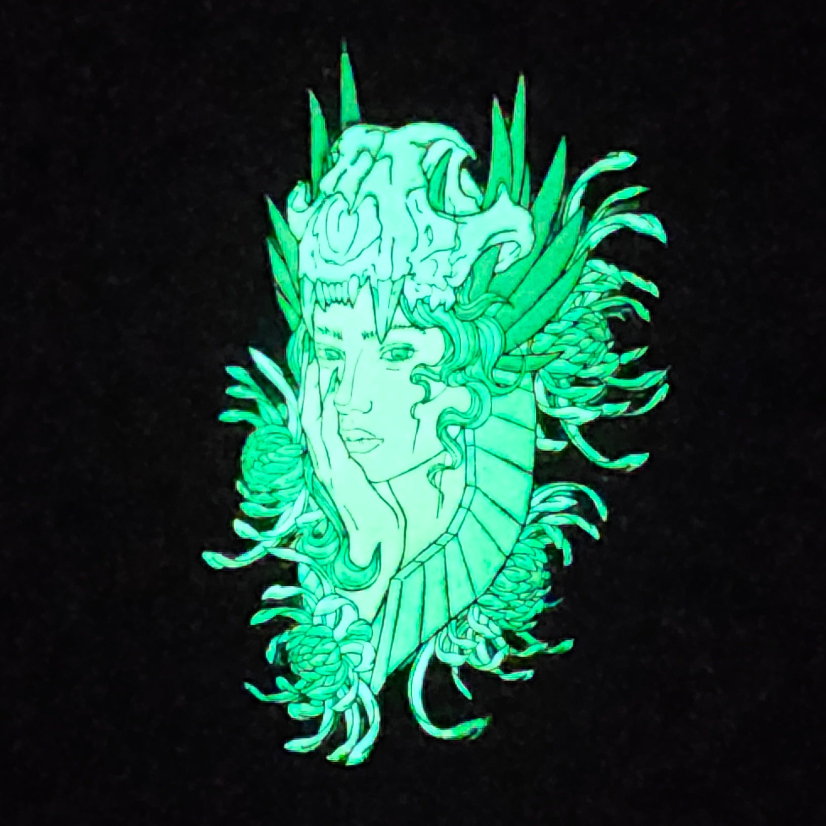 Druid Goddess Bloom V6 Flower Skull Psychedelic Art Enamel Pins Hat Pins Lapel Pin Brooch Badge Festival Pin