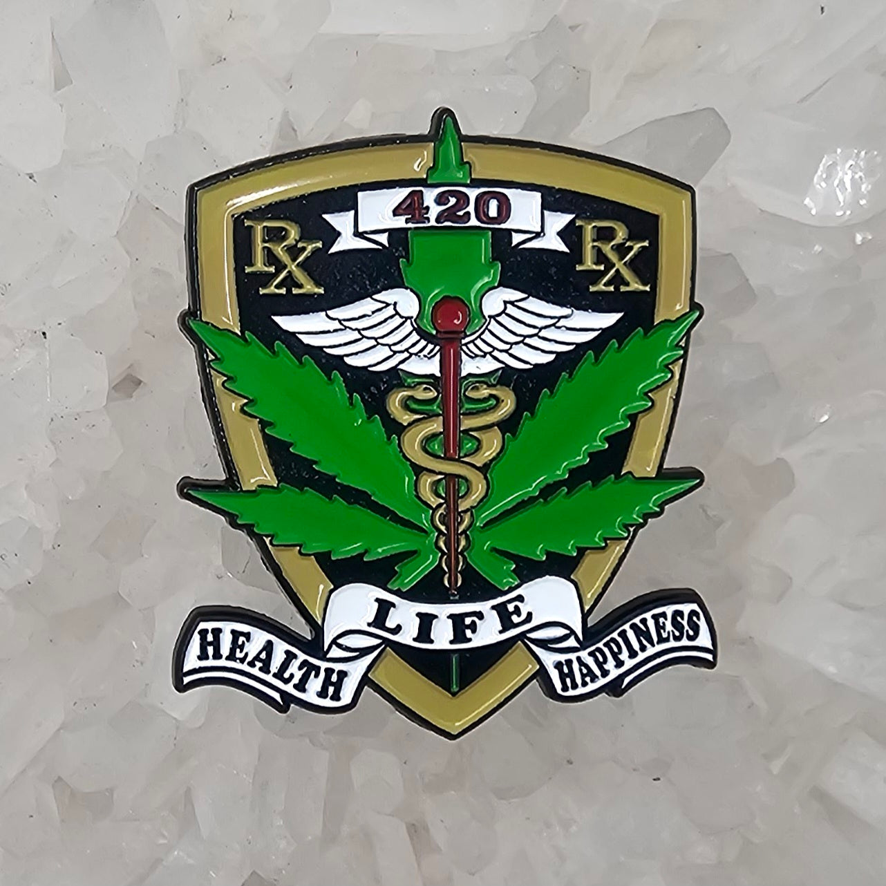 420 Life Health Happiness Weed Cannabis Medical Marijuana Enamel Pins Hat Pins Lapel Pin Brooch Badge Festival Pin