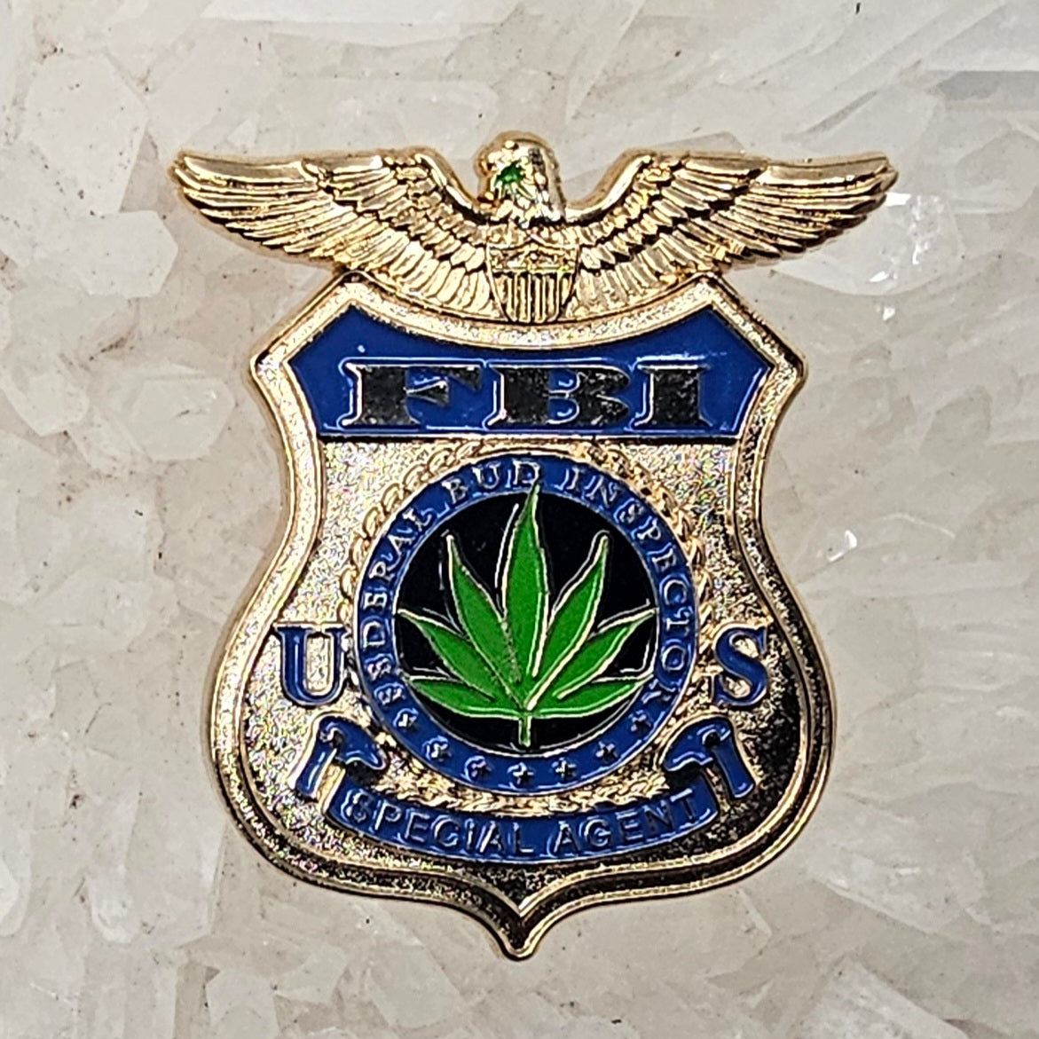 Federal Bud Inspector Weed FBI Badge Cannabis Medical Marijuana Enamel Pins Hat Pins Lapel Pin Brooch Badge Festival Pin