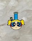 Power Puff Buttercup Bong Weed Girls Micro Enamel Pins Hat Pins Lapel Pin Brooch Badge Festival Pin
