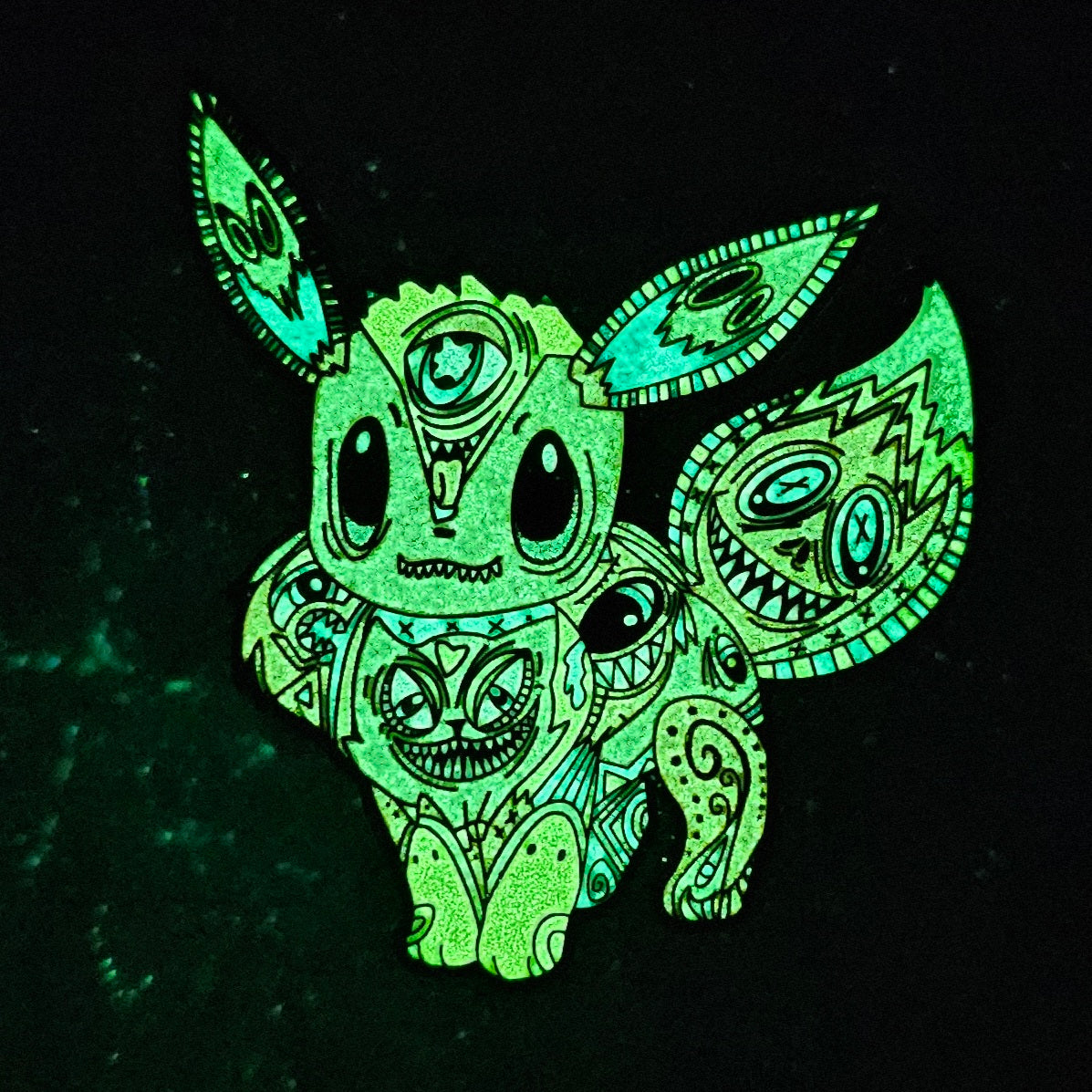 Psychedelic Monster Face Eevee Demons Poke Ball Video Game Enamel Pins Hat Pins Lapel Pin Brooch Badge Festival Pin