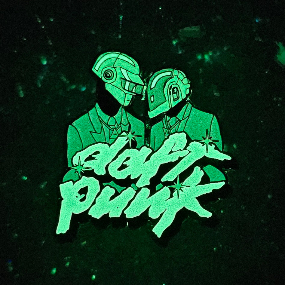 Daft Edm Punk Techno Music Raver V2 Glow Enamel Pins Hat Pins Lapel Pin Brooch Badge Festival Pin