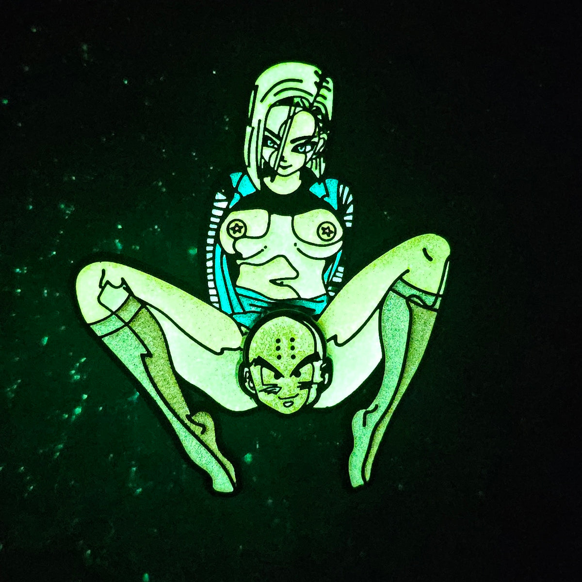 5 Pack - Show Me Your Dragon Balls Sexy Android 18 &amp; Krillin Pin Up Hentai Dbz Anime Wholesale Spinner Glow Enamel Pins Hat Pins Lapel Pin Brooch Badge Festival Pin