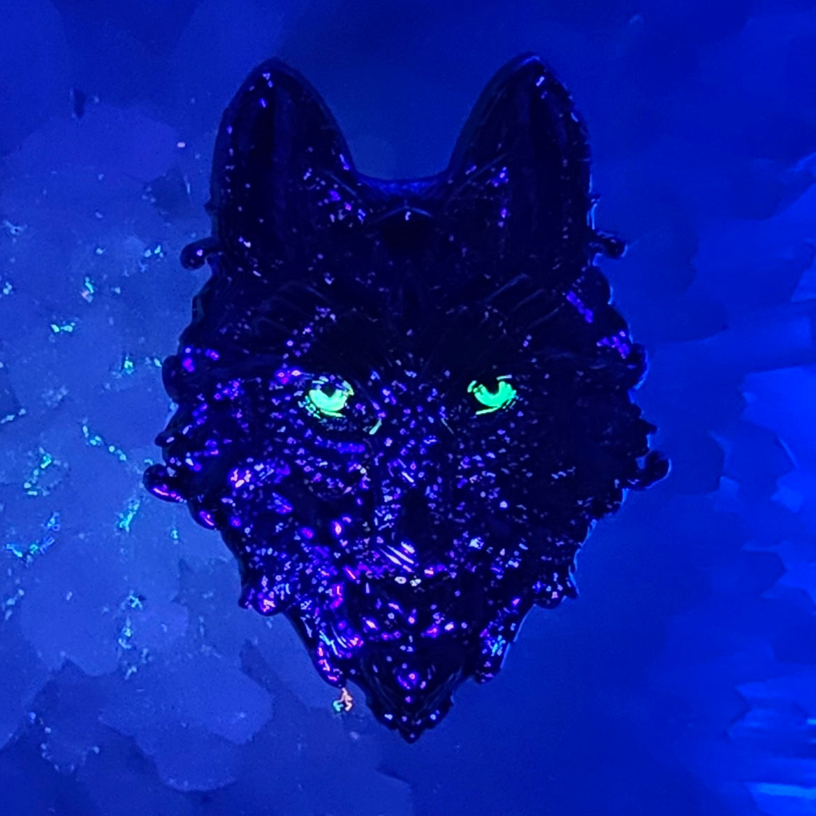 10 Pack - Sacred Crystal Wolf Green Eye Fractal Coyote Trippy Dog Psychedelic Art Wolves Wholesale 3D Rainbow Metal Enamel Pin Bulk Hat Pin Lapel Pin Brooch Badge Festival Pin