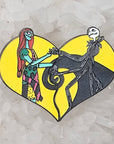 Jack & Sally Nightmare Before Love Christmas Couples His And Hers Set Glow Enamel Pin Hat Pin Lapel Pin Brooch Badge Festival Pin Set(2)