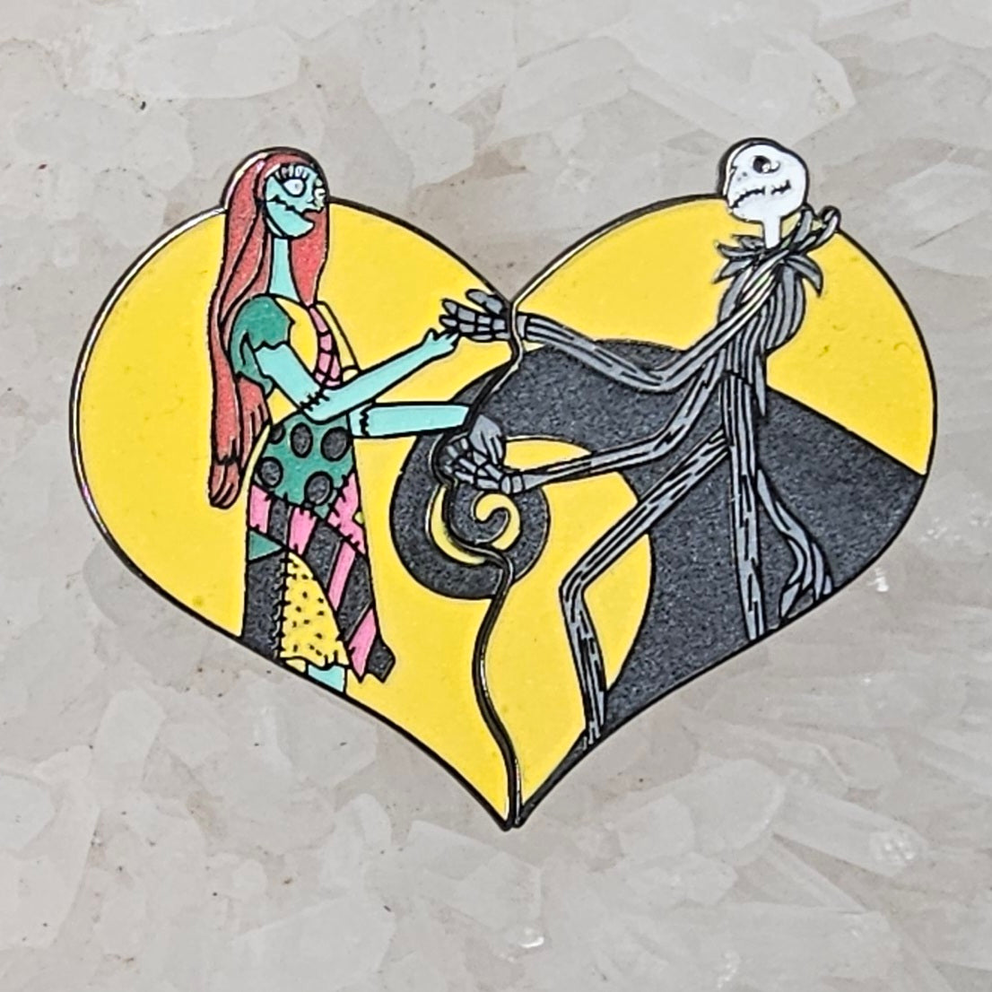 10 Pack - Jack &amp; Sally Nightmare Before Love Christmas Couples His And Hers Set Wholesale Glow Enamel Pin Hat Pin Lapel Pin Brooch Badge Festival Pin(10 Sets)