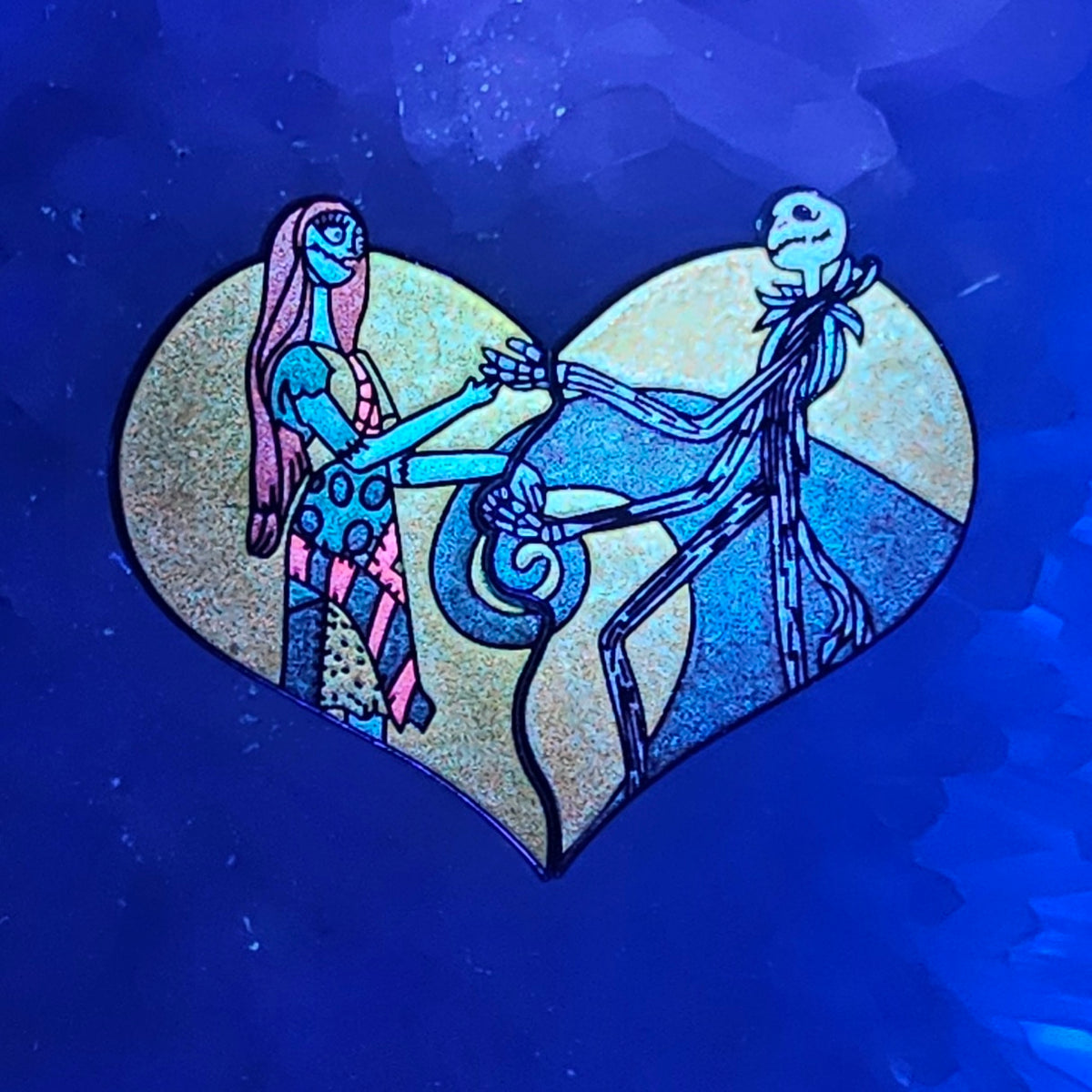 10 Pack - Jack &amp; Sally Nightmare Before Love Christmas Couples His And Hers Set Wholesale Glow Enamel Pin Hat Pin Lapel Pin Brooch Badge Festival Pin(10 Sets)