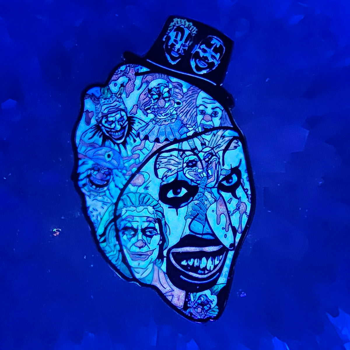 5 Pack - Filled With Evil Terrifier Clown Curse Horror Carnival Glow Enamel Pins Limited Edition Wholesale Hat Pins Lapel Pin Brooch Bulk Badge Festival Pin