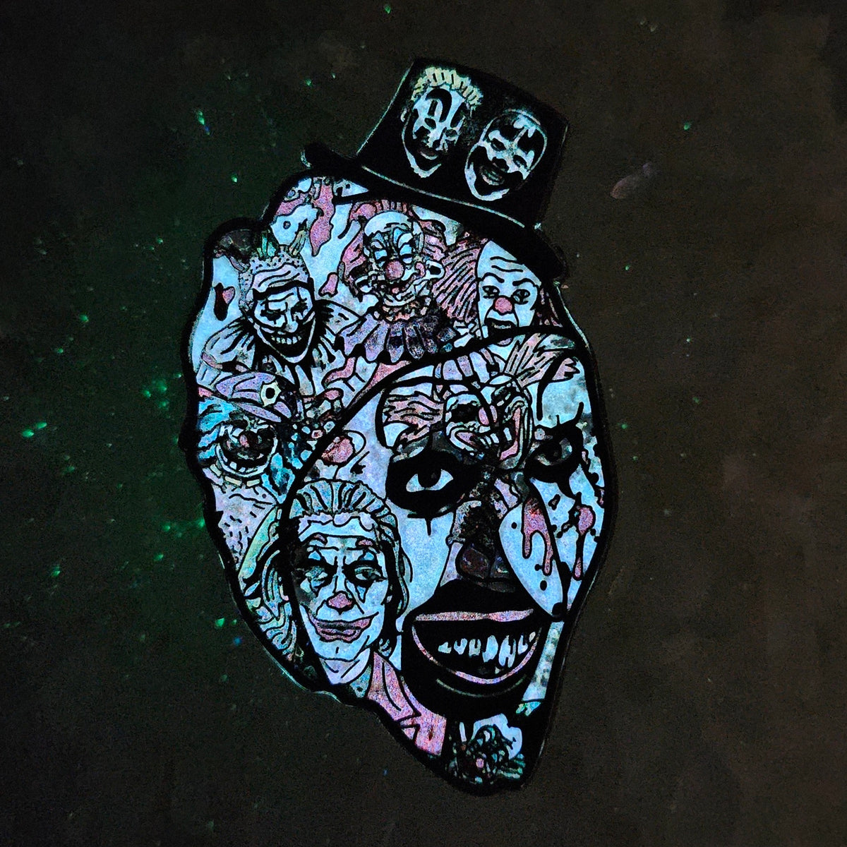 5 Pack - Filled With Evil Terrifier Clown Curse Horror Carnival Glow Enamel Pins Limited Edition Wholesale Hat Pins Lapel Pin Brooch Bulk Badge Festival Pin