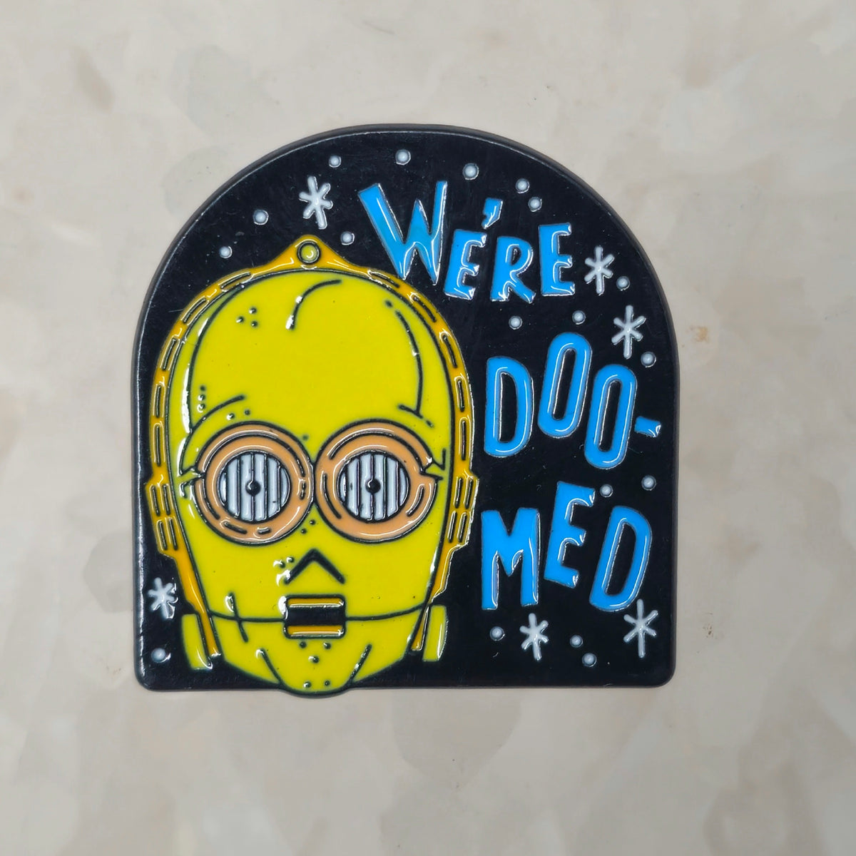 Were Doomed C3PO Star Sci Fi Wars Enamel Pins Hat Pins Lapel Pin Brooch Badge Festival Pin