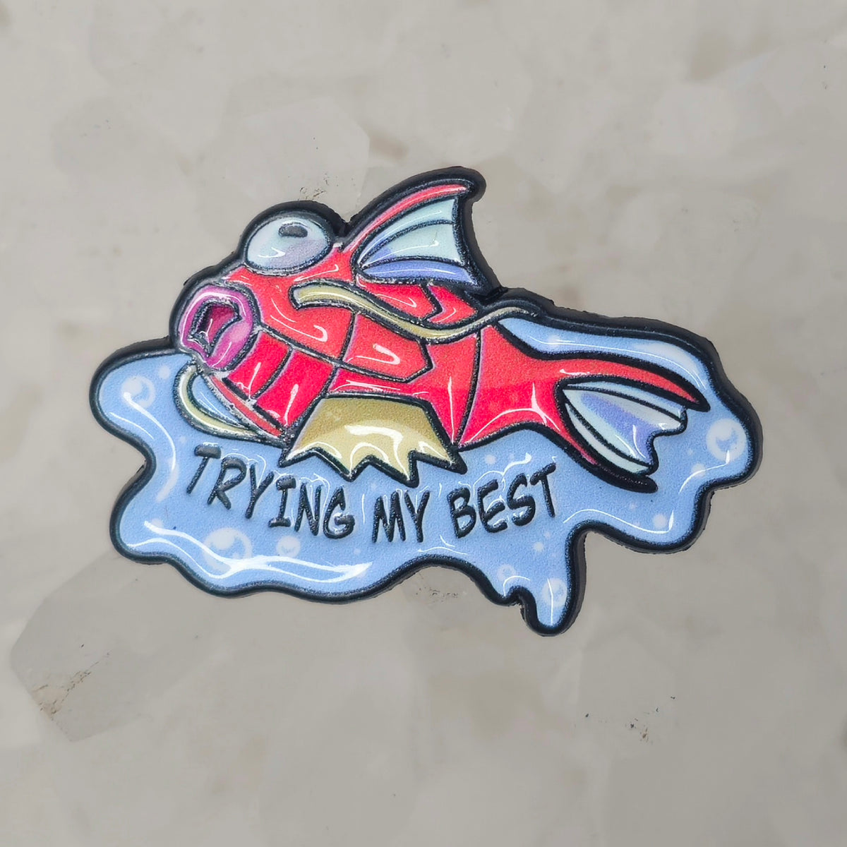 Trying My Best Magicarp Pokeball Cartoon Enamel Pins Hat Pins Lapel Pin Brooch Badge Festival Pin