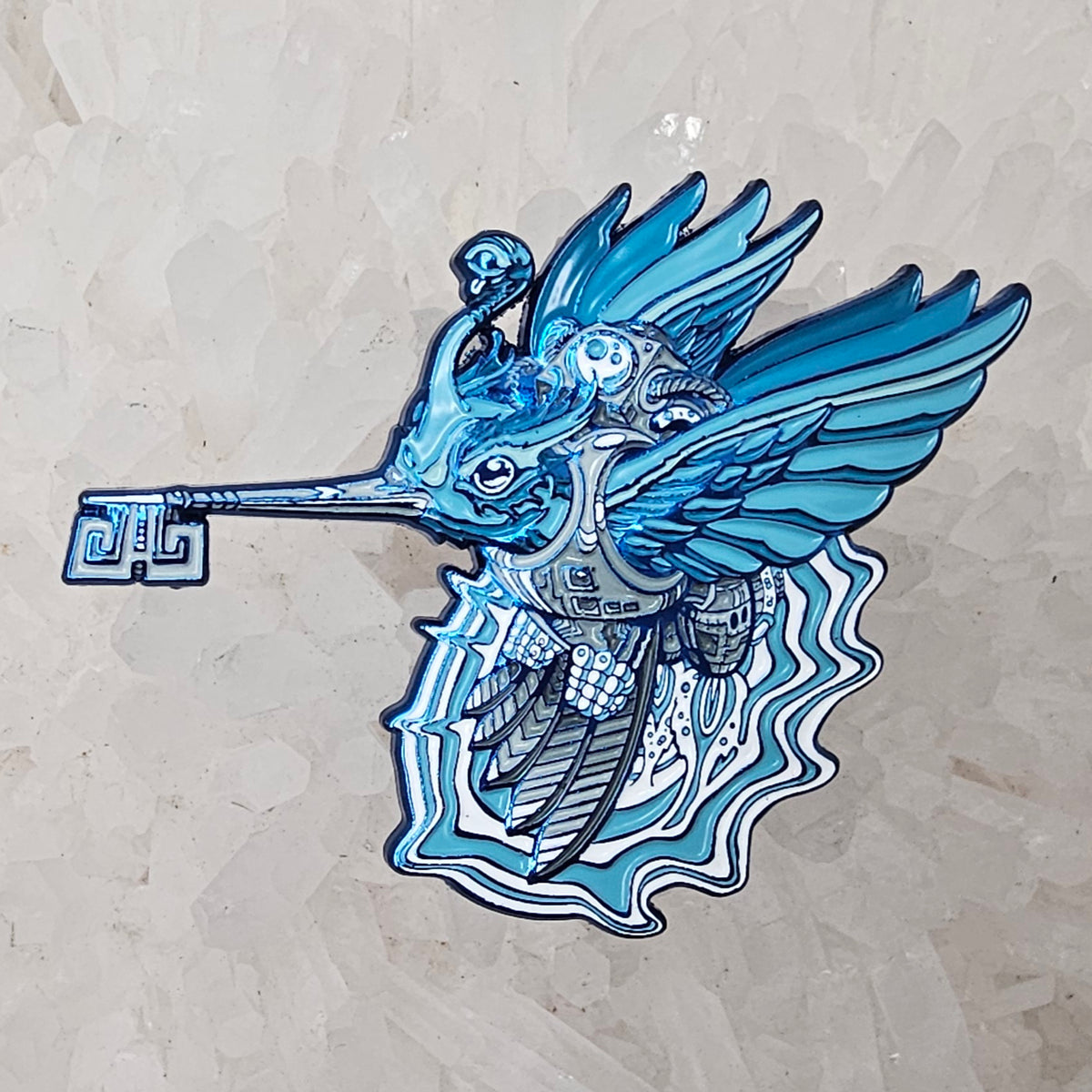 Android Humming Bird Skeleton Key Psychedelic Art V3 Enamel Pins Hat Pins Lapel Pin Brooch Badge Festival Pin