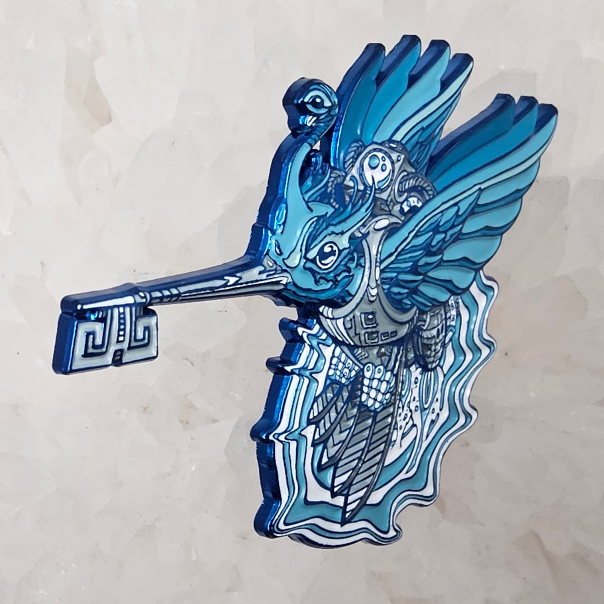 Android Humming Bird Skeleton Key Psychedelic Art V3 Enamel Pins Hat Pins Lapel Pin Brooch Badge Festival Pin