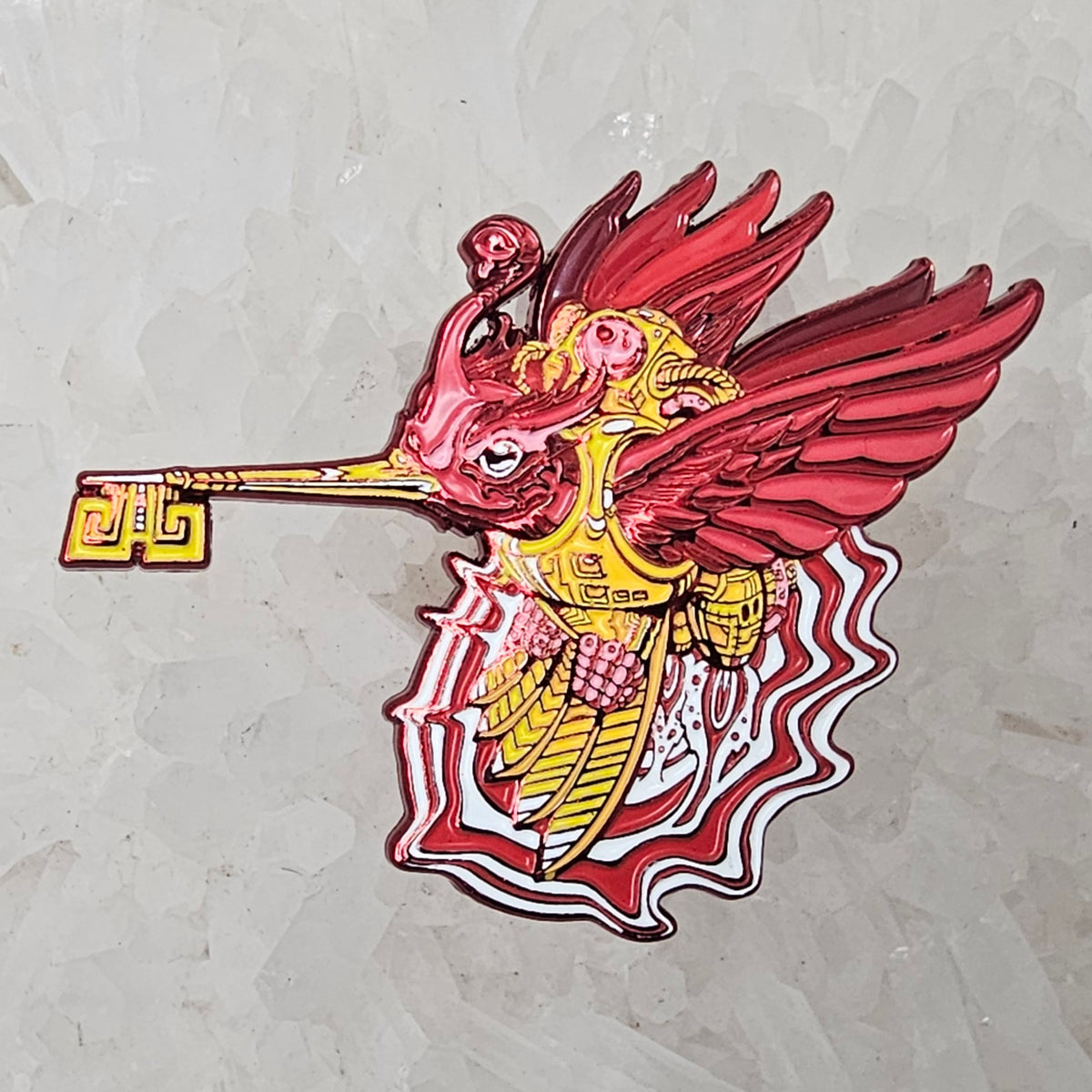 Android Humming Bird Skeleton Key Psychedelic Art V4 Enamel Pins Hat Pins Lapel Pin Brooch Badge Festival Pin