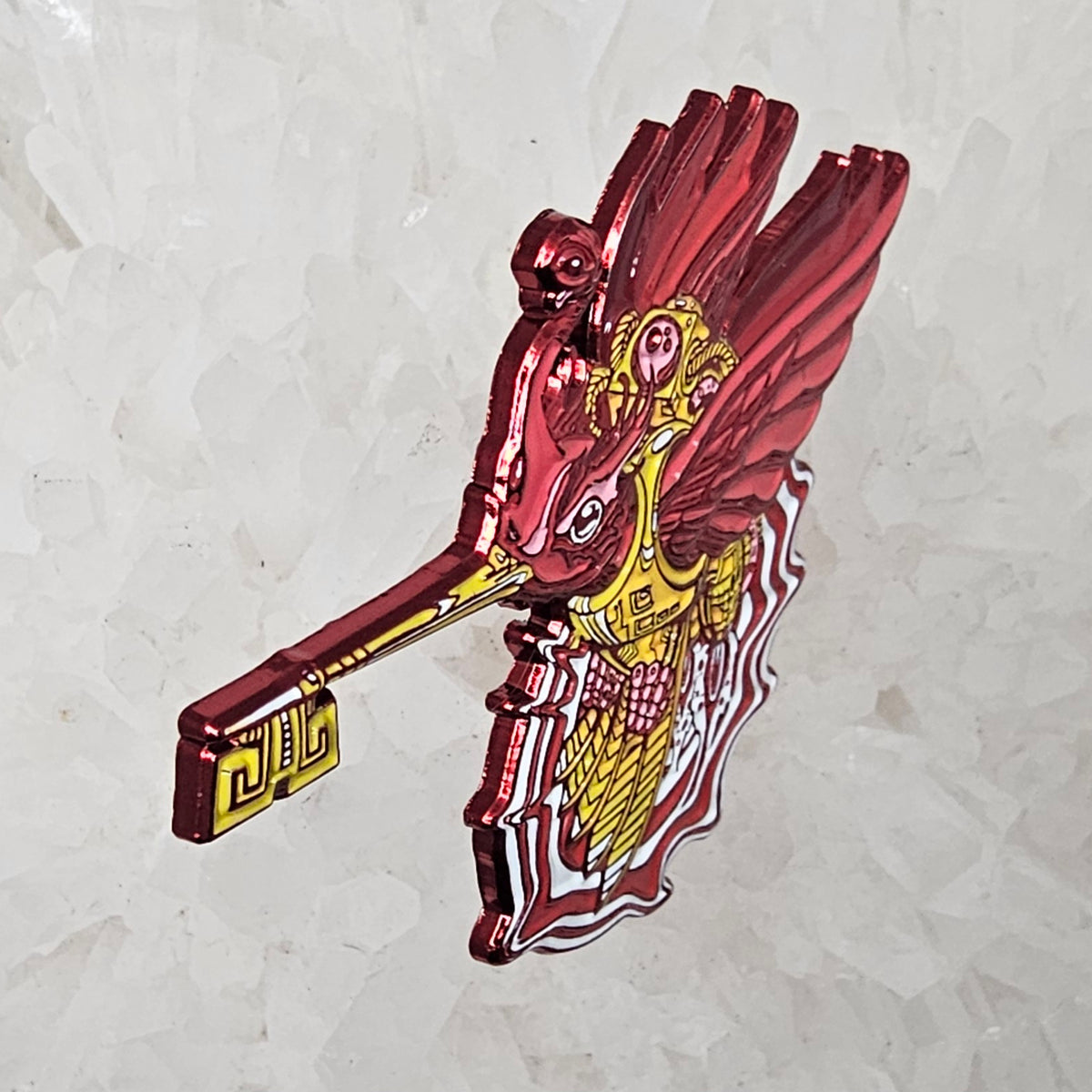 Android Humming Bird Skeleton Key Psychedelic Art V4 Enamel Pins Hat Pins Lapel Pin Brooch Badge Festival Pin